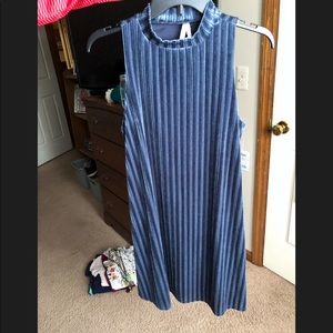 Blue Velvet Skater Dress